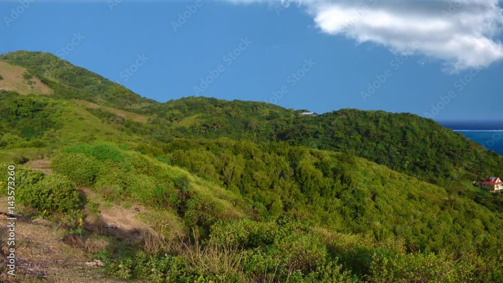 Panoramic on Providencia island with cloudscape time lapse Panoramic on Providencia island with cloudscape time lapse