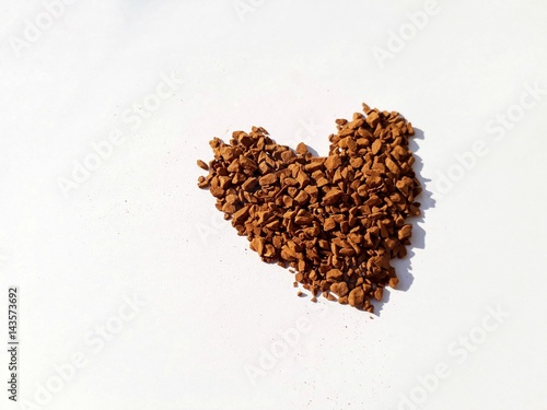 Stack of coffee on white background. photo