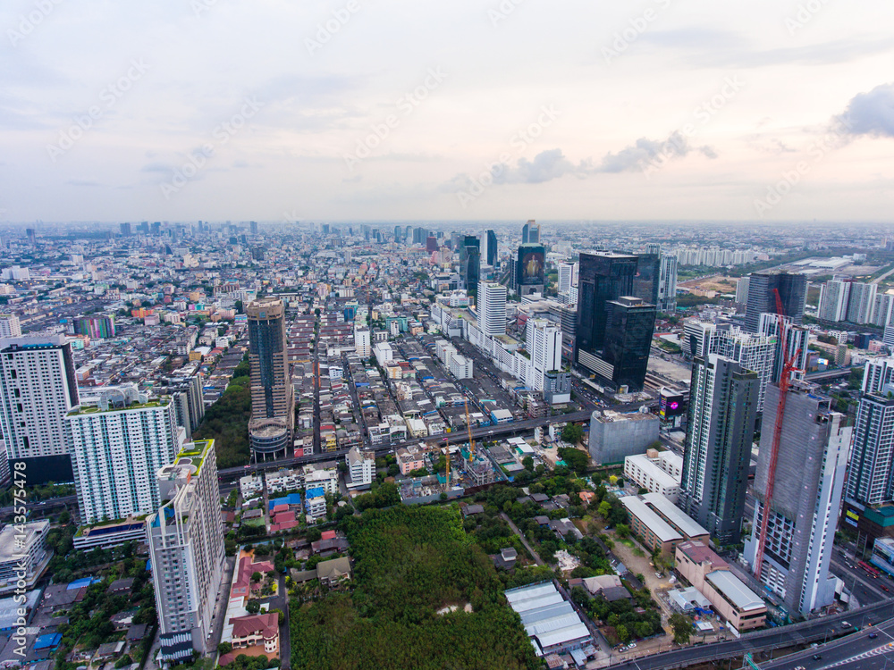Aerial view of Cityscape of Bangkok