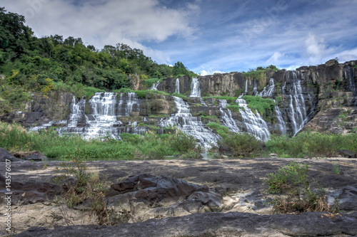 Pongour waterfall at dry season, Viet Nam.