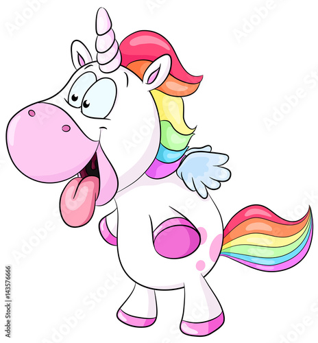 Einhorn streckt die Zunge raus Vektor Illustration