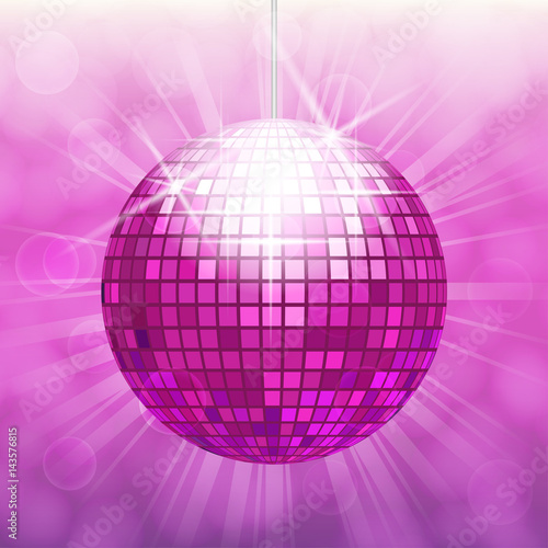 Disco ball isolated on bokeh background