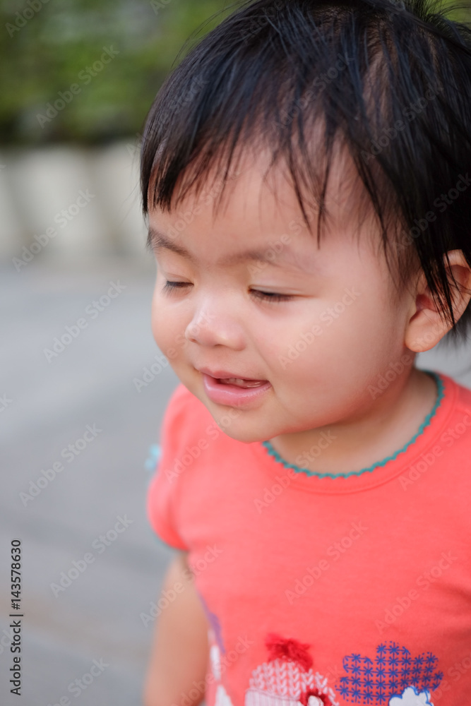 Cute Baby girl , close-up portrait, Portrait of a beautiful baby girl