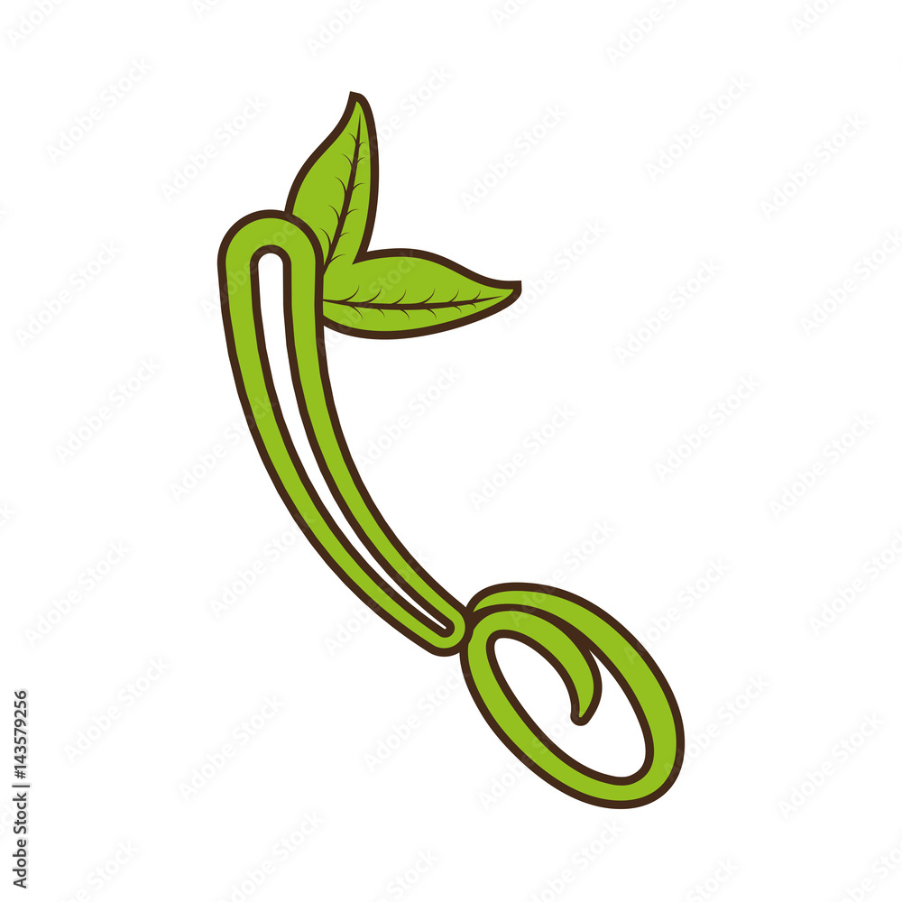 Obraz premium leaves organic food nature stamp vector illustration eps 10