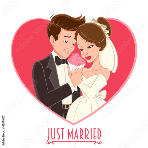 just married vector illustration 