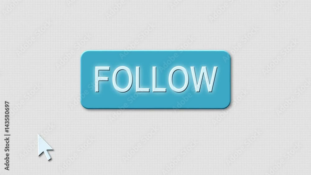 animation - modern follow blue icons set. Icon buttons follow in the social network. There is a click with the mouse animation - modern follow blue icons set. Icon buttons follow in the social network. There is a click with the mouse