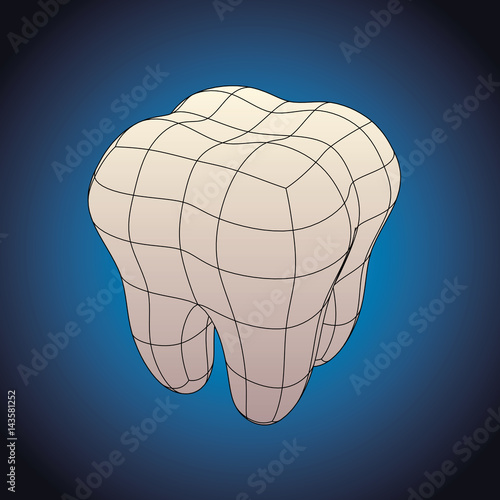 wireframe molar piece dentist oral hygiene