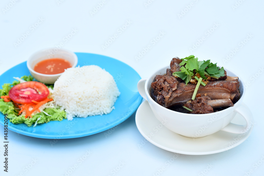 Rice with pork soup, spare ribs