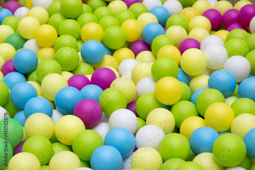 Colorfull plastic balls in children park