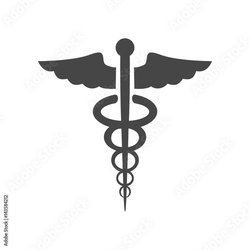 Abstract black caduceus sign - Illustration