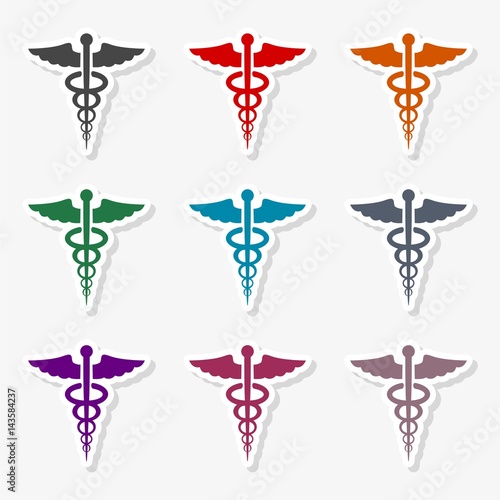 Abstract black caduceus sign - Illustration
