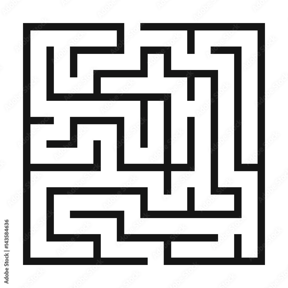 Maze Game background. Labyrinth with Entry and Exit. Vector Illustration.