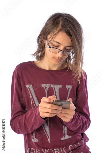 Teen male with the cellphone