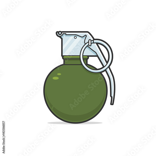 Green grenade bomb vector illustration