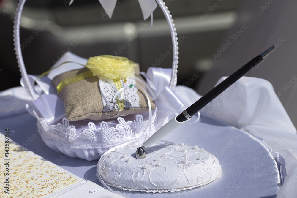 Fototapeta premium Wedding arches and tables