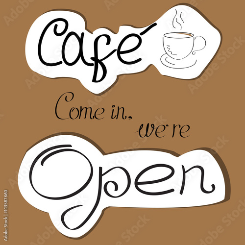 Vintage sign open Vector Illustration.