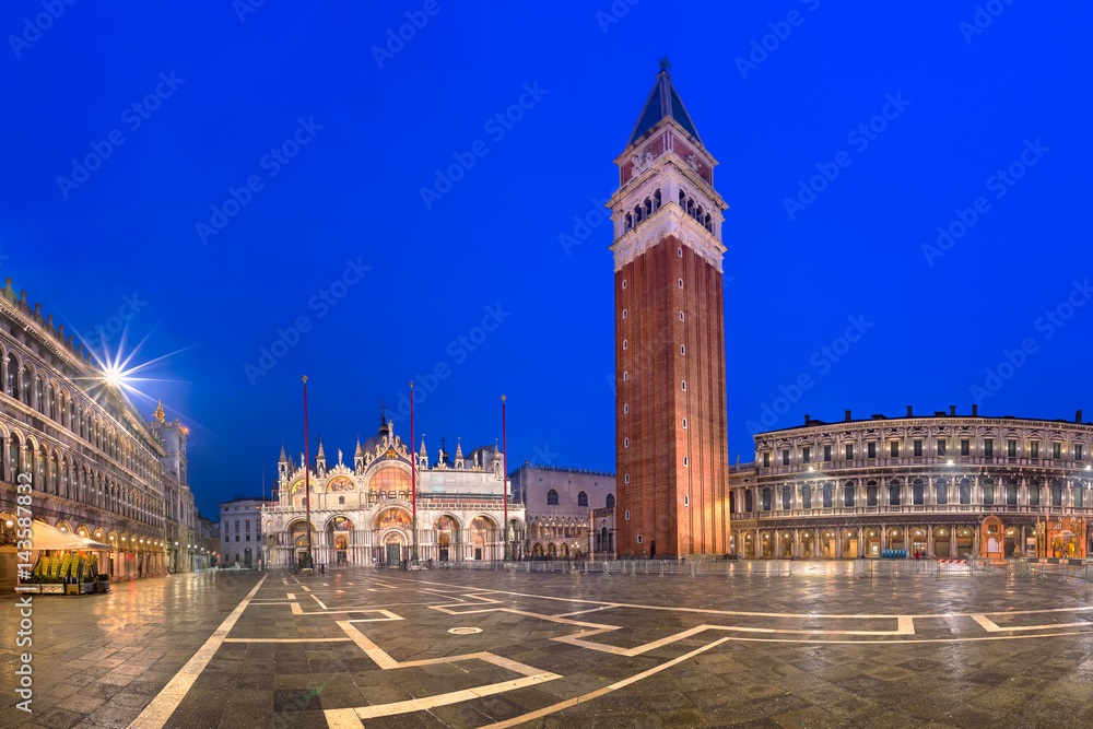 Campanile and Piazza San Marco in the Morning, Venice, Italy
