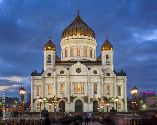 Cathedral of Christ the Saviour in the Evening, Moscow, Russia © anshar73