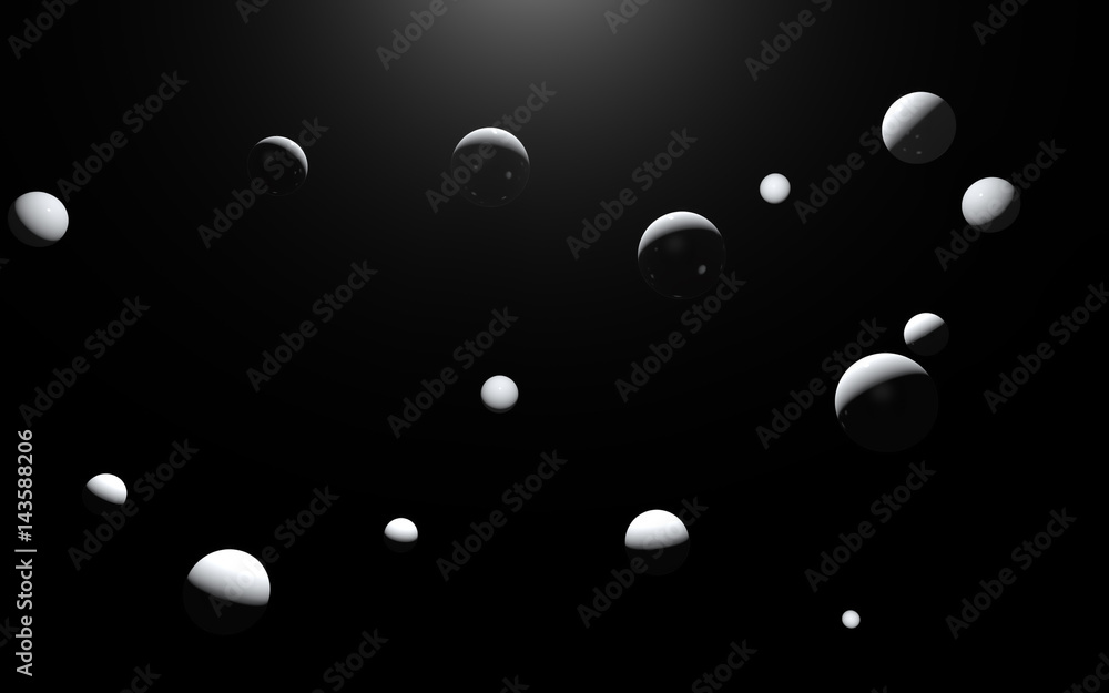 White Floating Spheres in the Dark White Floating Spheres in the Dark