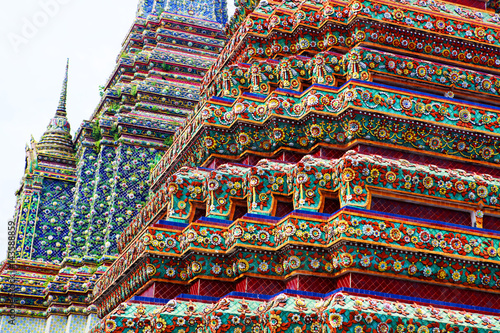 part of multicolored Buddhist temple
