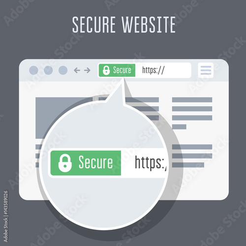 Website with ssl certificate - green address bar in browser window