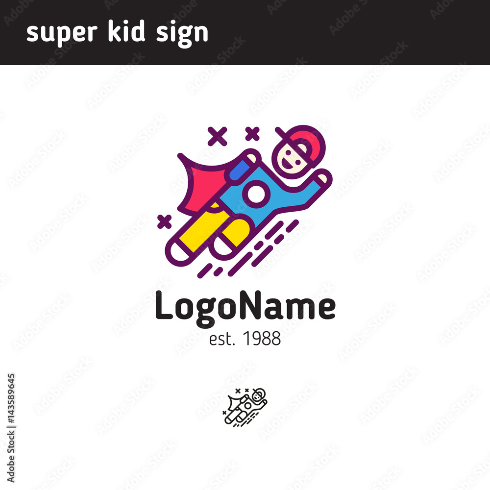Sign super child, suitable for school or extra classes in child development