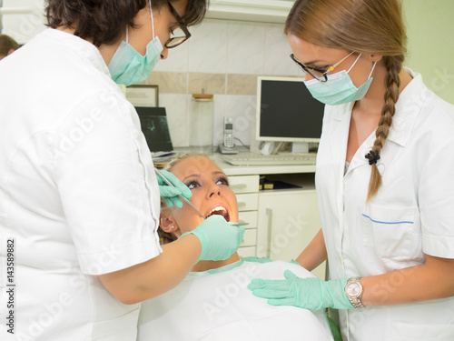 Girl having a dental examination