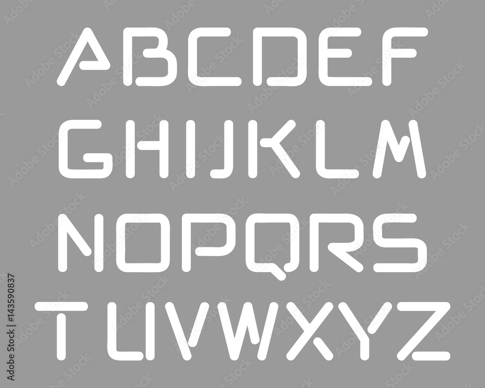 Vector alphabet set. Modern font.