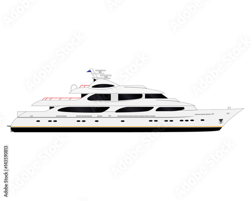 White luxury big yacht