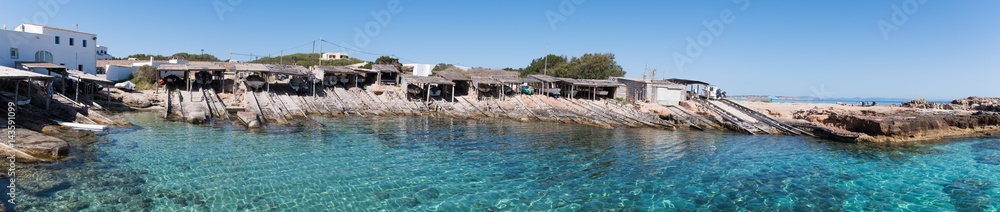 Traditional pier panorama, Formentera