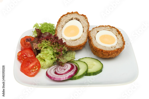 Scotch egg with salad