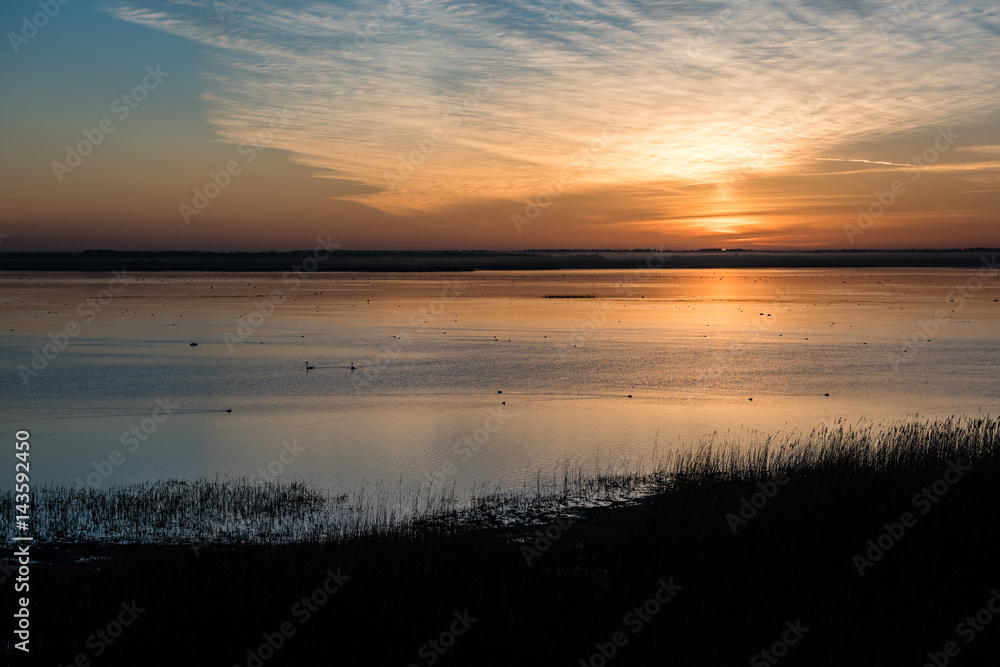 beautiful sunrise over country lake beautiful sunrise over country lake