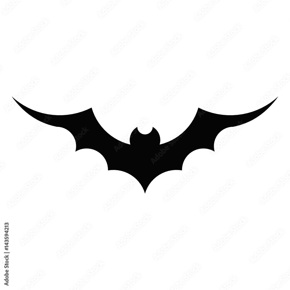 Raster illustration. Simple illustration of bat icon for web. Horror bat to  celebrate Halloween. Halloween Flying Bat. Silhouette bat foto de Stock |  Adobe Stock