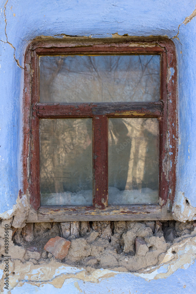 window in damaged wall, needs overhaul, surface for your text. window in damaged wall, needs overhaul, surface for your text.