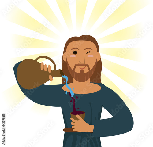 jesus christ water wine religious symbol vector illustration eps 10