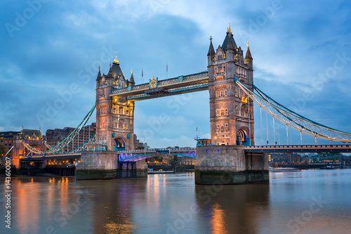 Tower Bridge and River Thames in the Morning  London  United Kingdom