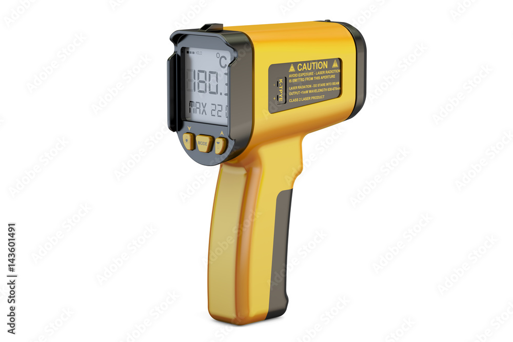 Infrared Thermometer, 3D rendering Infrared Thermometer, 3D rendering