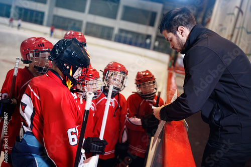 tactics coach in game hockey in ice.