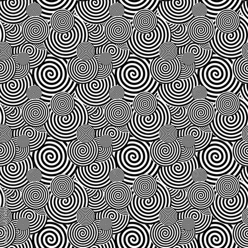 Black and White Seamless Pattern. Abstract Psychedelic Art Backg