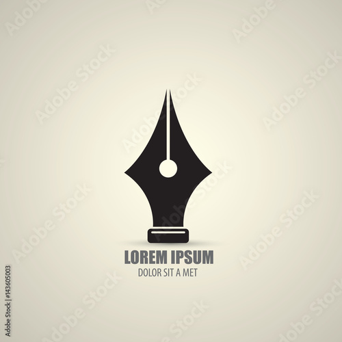 vector flat Fountain pen icon isolated