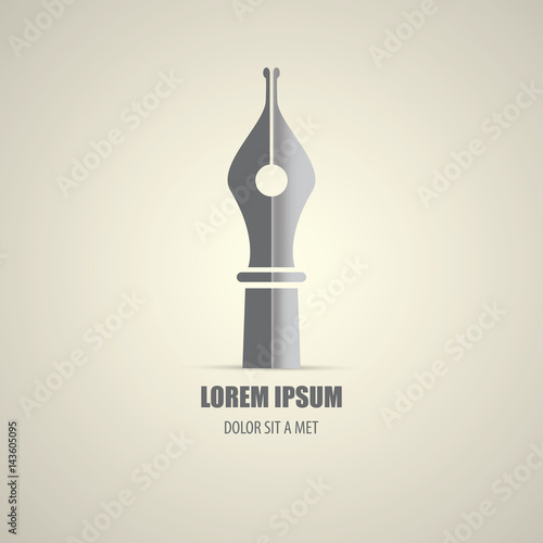 vector flat Fountain pen icon isolated
