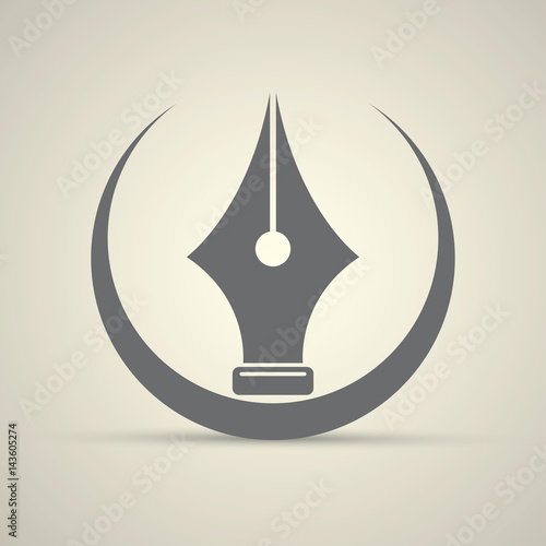 vector flat Fountain pen icon isolated