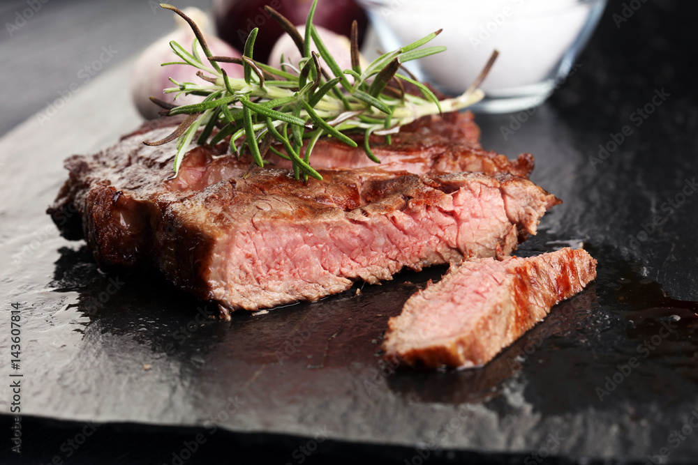 Barbecue Rib Eye Steak on Slate Slab - Dry Aged Wagyu Entrecote Steak Barbecue Rib Eye Steak on Slate Slab - Dry Aged Wagyu Entrecote Steak