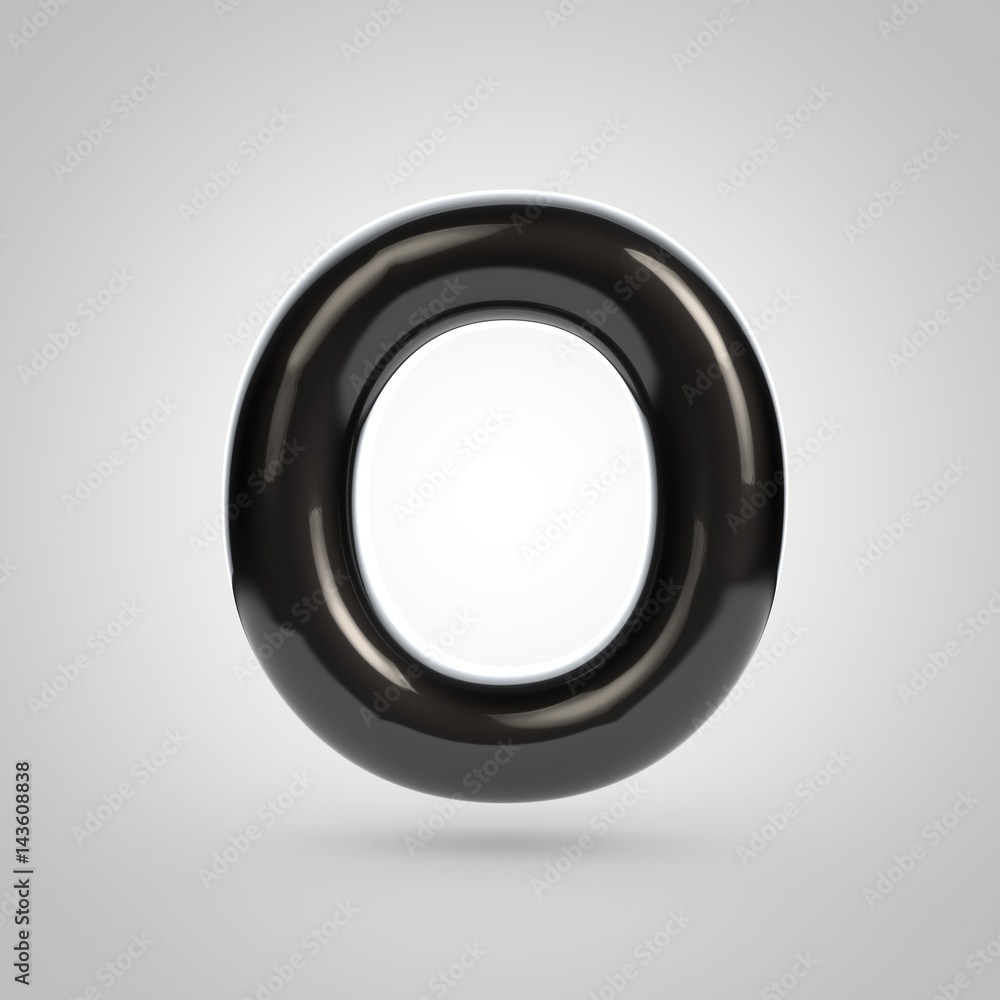Metallic paint black letter O uppercase Metallic paint black letter O uppercase