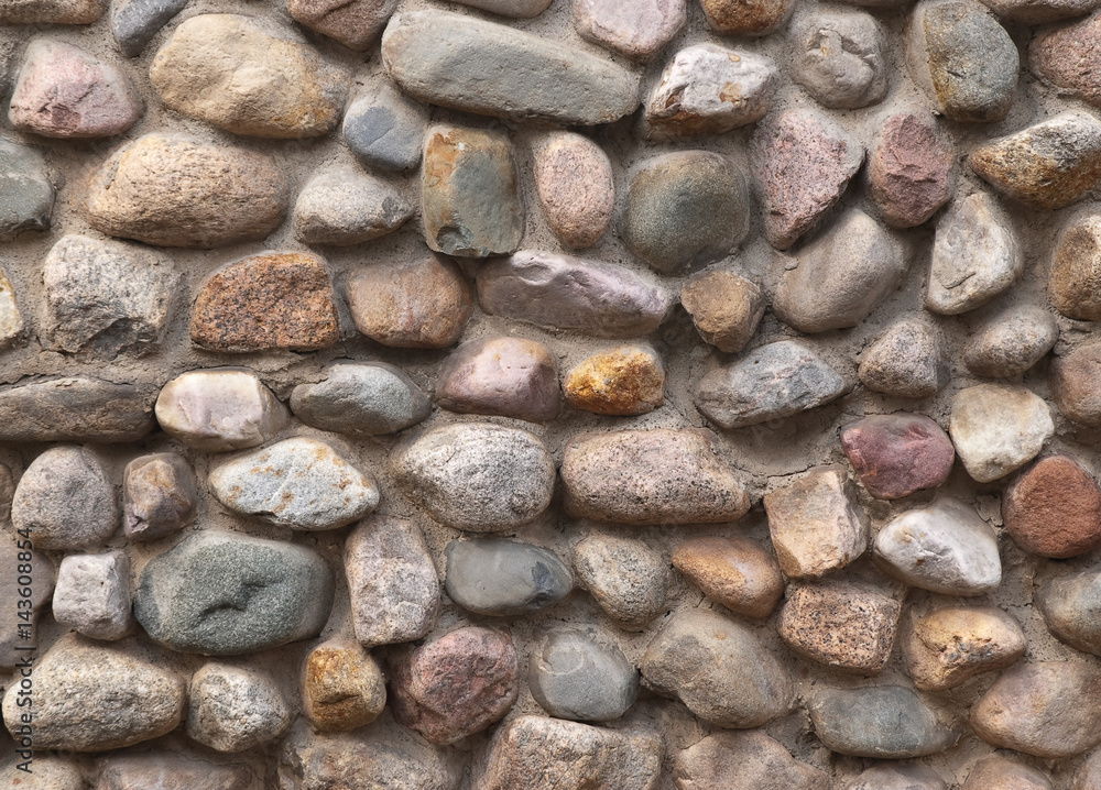 A wall of cobblestone. Background, texture
