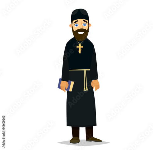Orthodox priest flat icon