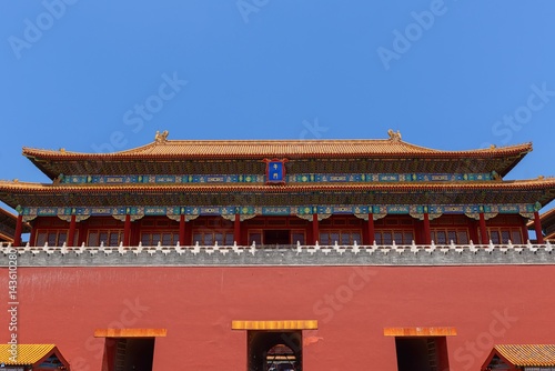 Traditional Chinese building under blue sky