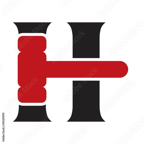 letter H logo vector. law symbol. justice icon.