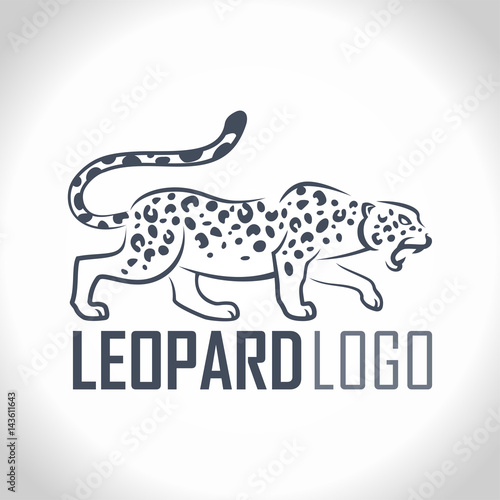 vector isolated leopard or jaguar logo label  illustration