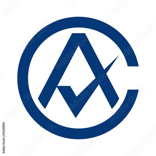 letter a and c with check mark. logo vector. photo